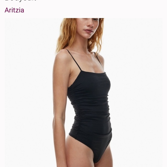 Aritzia Babaton Contour Ruched Bodysuit | Ruched Detail | Size S | Black - Picture 5 of 5